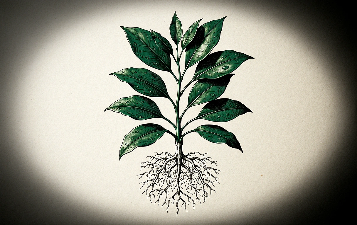 Botanical sketch on vellum