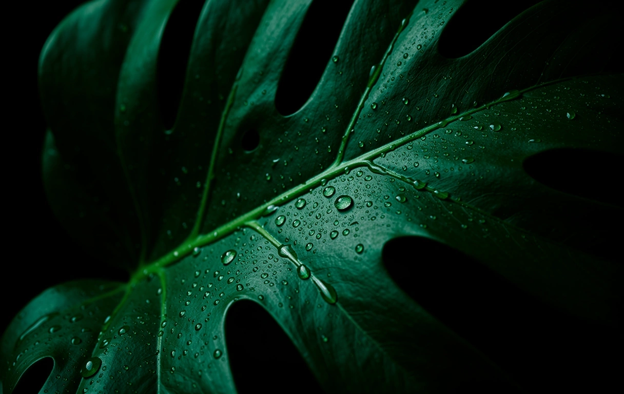 Botanical detail of a tropical leaf